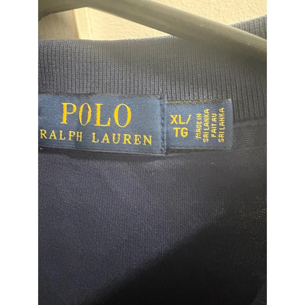 Polo Ralph Lauren Mens XL Navy Blue Short Sleeve Cotton Jersey Polo Shirt Logo